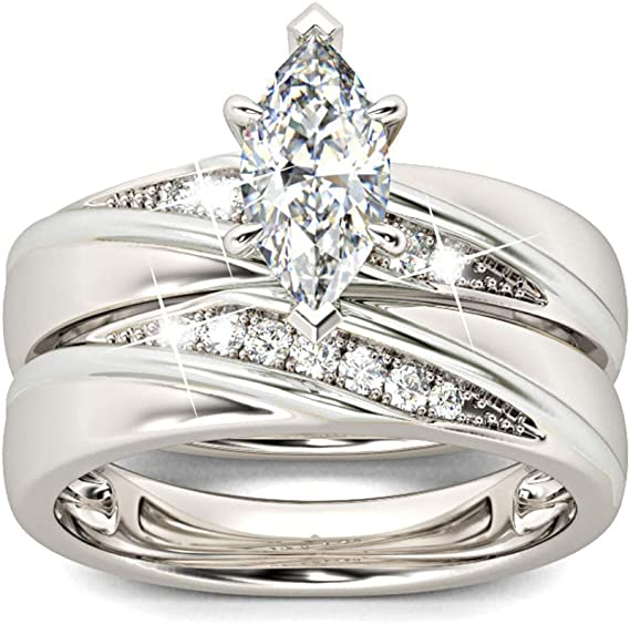 JEULIA Wedding Rings Engagement Rings for Women Anniversary Promise Ring Bridal Sets 925 Sterling Silver with 1.6 ct Primary Stone+ 0.32 ct Side Stone